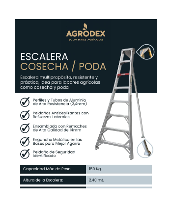Escalera cosechera 2.4 mt