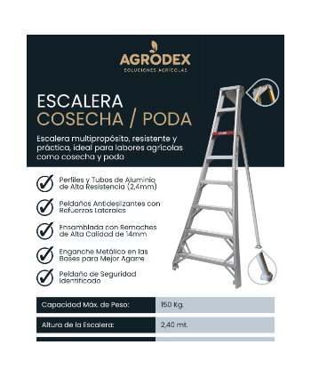 Escalera cosechera 2.4 mt